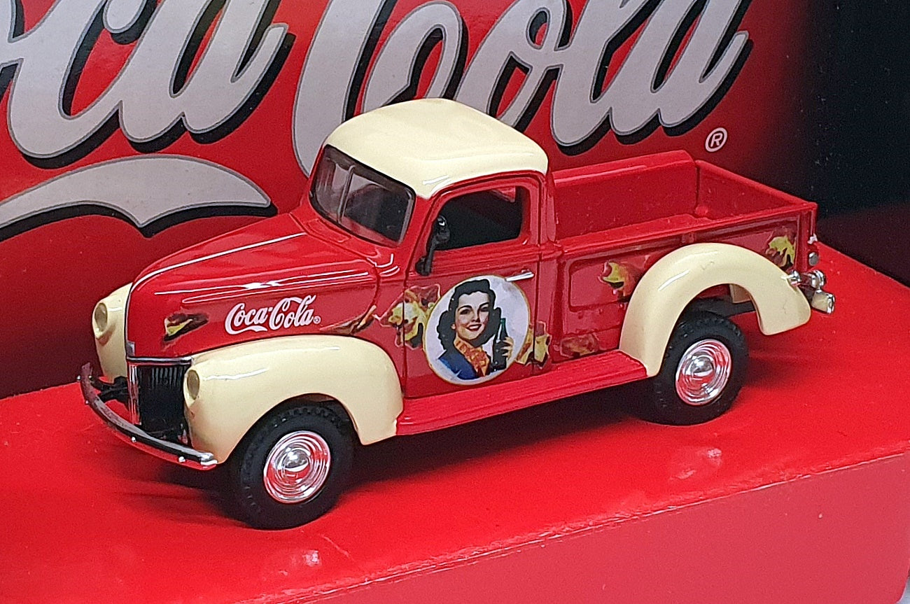 Matchbox 1/43 Scale 96554 - 1940 Ford Pickup Truck Coca-Cola - Red/Cream