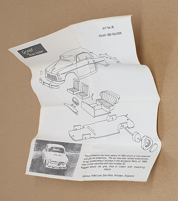 Grande Tourisme 1/43 Scale Unbuilt Kit No. 25 - Volvo 122 S Saloon