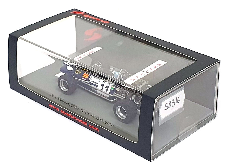Spark 1/43 Scale S8316 - F1 Brabham BT26A #11 Spanish GP 1969 Piers Courage
