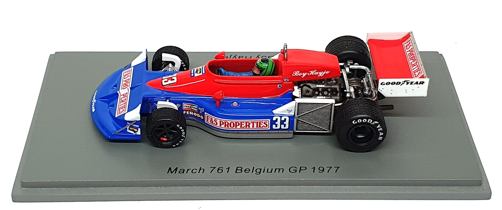 Spark 1/43 Scale S7272 - F1 March 761 #33 Belgium GP 1977 Boy Hayje
