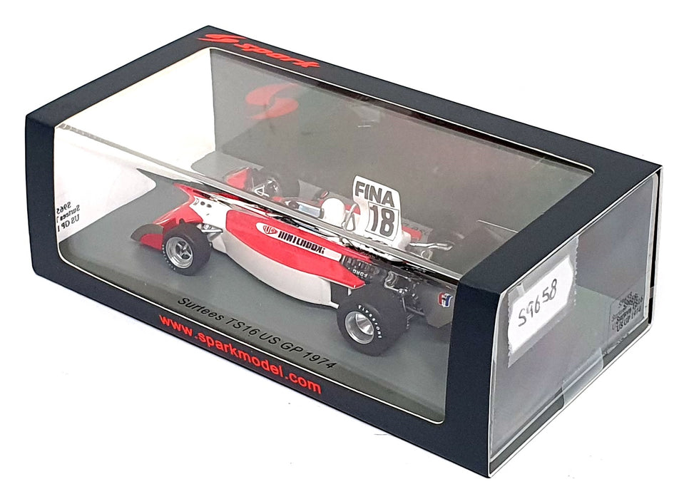 Spark 1/43 Scale S9658 - F1 Surtees TS16 #18 US GP 1974 Jose Dolhem