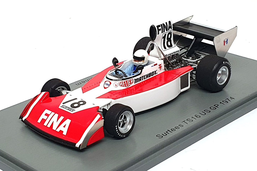Spark 1/43 Scale S9658 - F1 Surtees TS16 #18 US GP 1974 Jose Dolhem