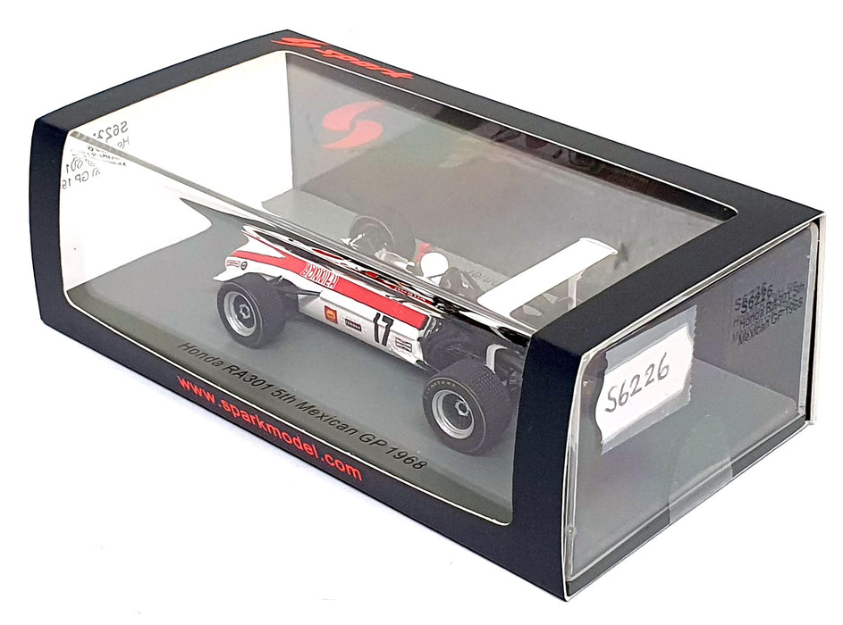 Spark 1/43 Scale S6226 - F1 Honda RA301 #17 5th Mexico GP 1968 Jo Bonnier