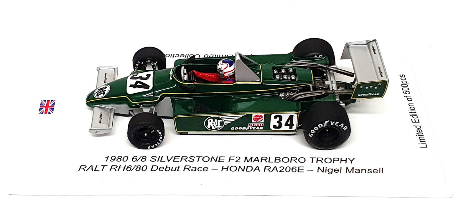 Spark 1/43 Scale HRCS005 - 1980 RALT RH6/80 Debut Race Honda RA206E #34 Mansell