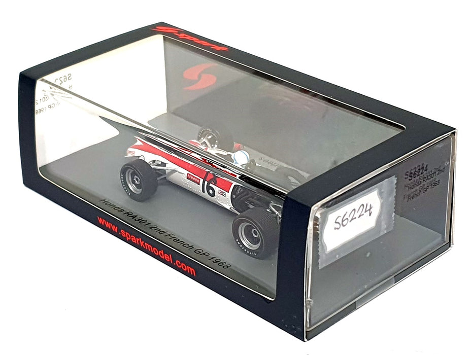 Spark 1/43 Scale S6224 - F1 Honda RA301 #16 2nd French GP 1968 - John Surtees