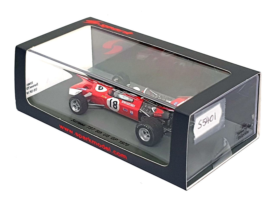 Spark 1/43 Scale S5401 - F1 Surtees TS7 #18 6th US GP 1970 Derek Bell