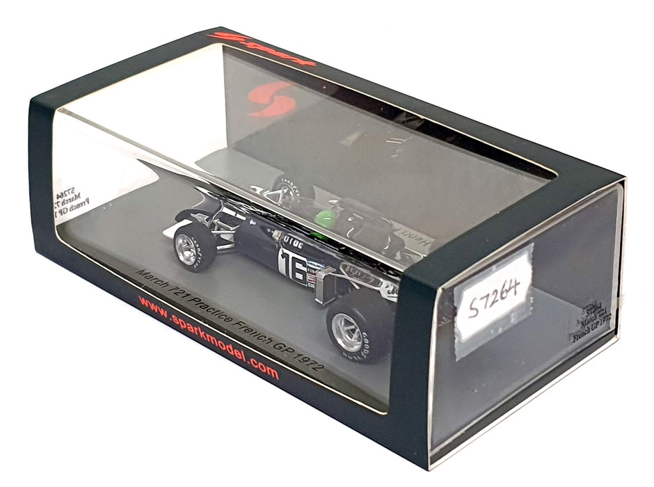 Spark 1/43 Scale S7264 - F1 March 721 #16 Practice French GP 1972 Pescarolo