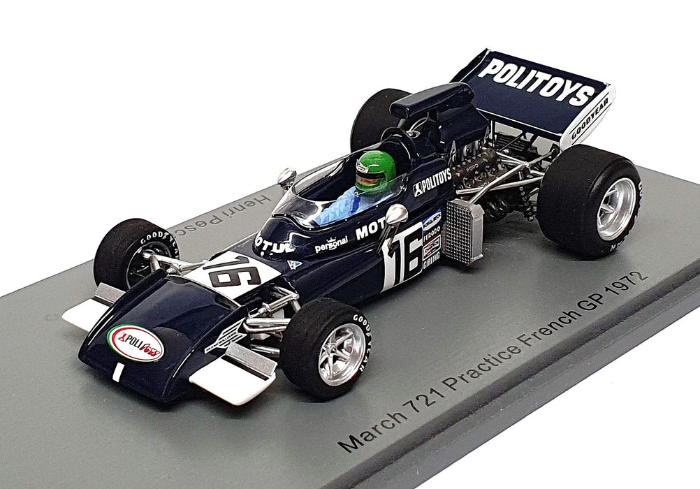 Spark 1/43 Scale S7264 - F1 March 721 #16 Practice French GP 1972 Pescarolo