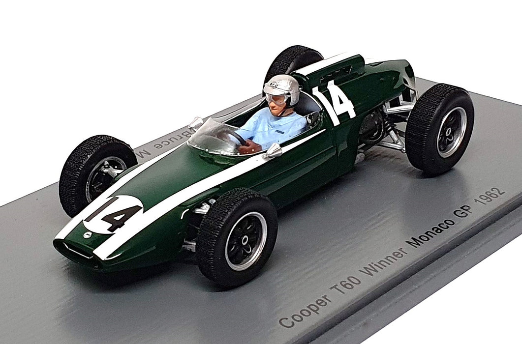 Spark 1/43 Scale S4802 - F1 Cooper T60 #14 Winner Monaco GP 1962 Bob McLaren