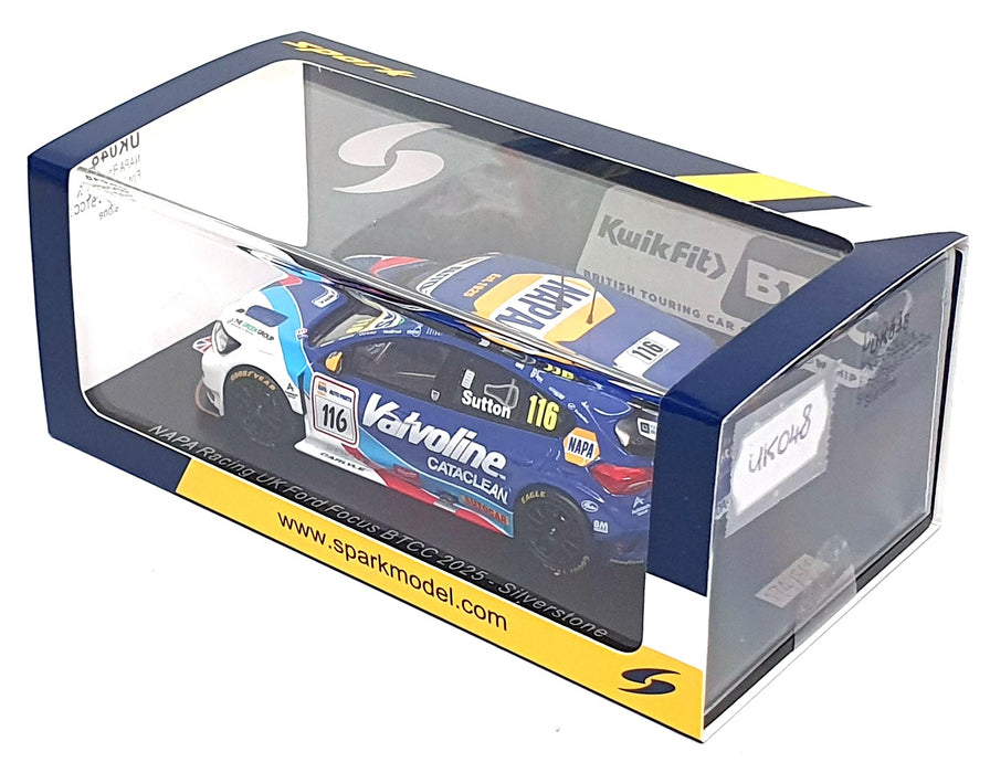 Spark 1/43 Scale UK048 - NAPA UK Ford Focus BTCC 2025 Silverstone #116 A. Sutton