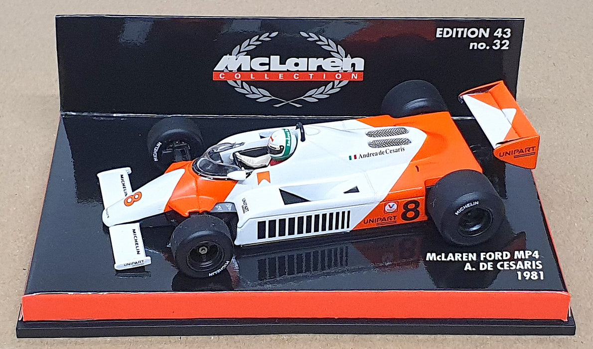 Minichamps 1/43 Scale 530 814308 - F1 McLaren Ford MP4 #8 A. De Cesaris 1981