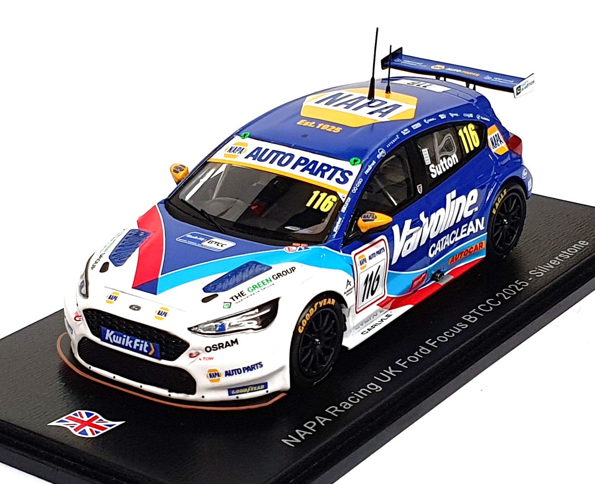 Spark 1/43 Scale UK048 - NAPA UK Ford Focus BTCC 2025 Silverstone #116 A. Sutton