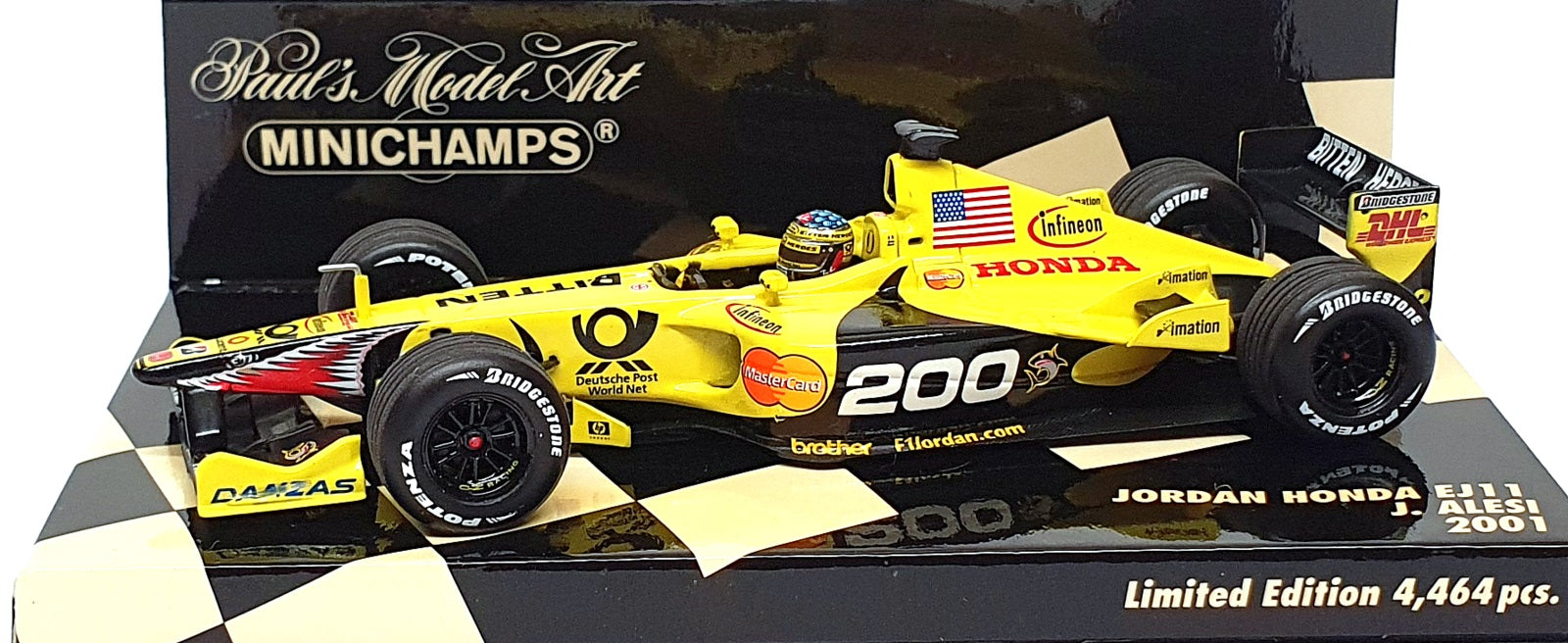 Minichamps 1/43 Scale 400 010112 - F1 Jordan Honda EJ11 J. Alesi 2001