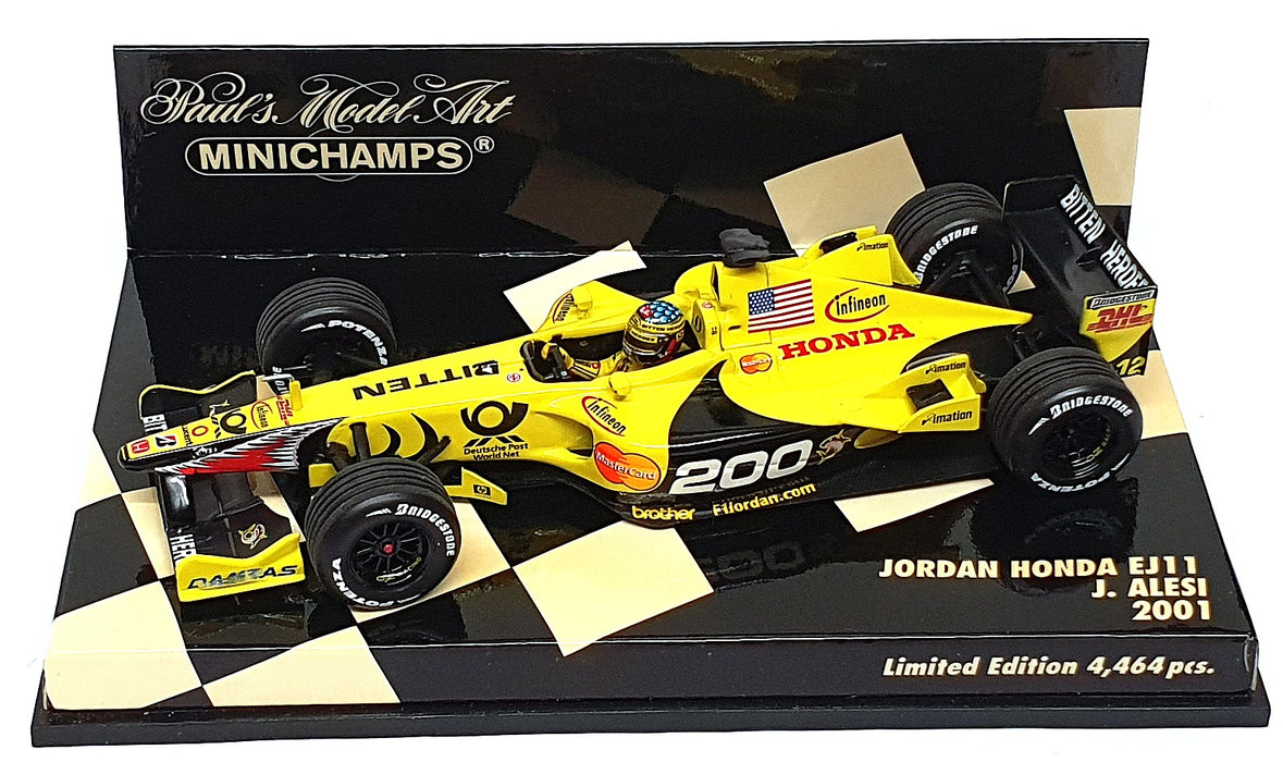 Minichamps 1/43 Scale 400 010112 - F1 Jordan Honda EJ11 J. Alesi 2001