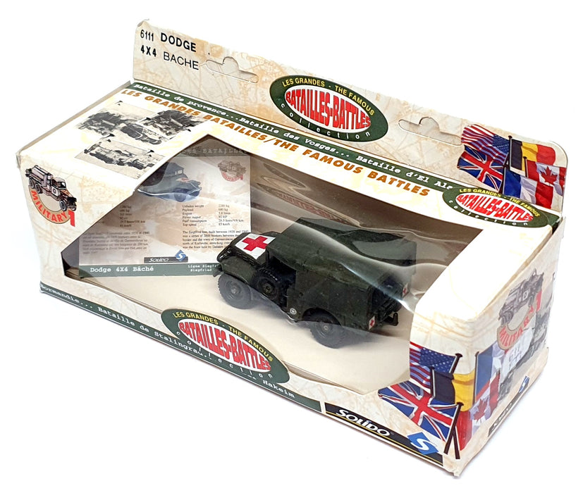 Solido 1/43 Scale Diecast 6111 - Dodge 4x4 Military Ambulance - Green