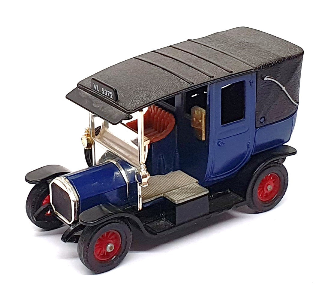 Matchbox Appx 9cm Long Diecast Y28-C - 1907 UNIC London Taxi - Blue/Black