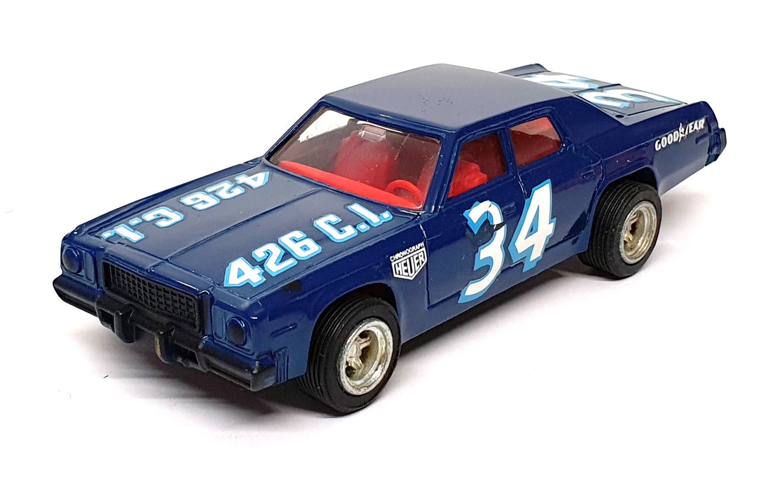 Dinky Toys 13cm Long Original Diecast 201 Plymouth Gran Fury Stock Car #34 Blue