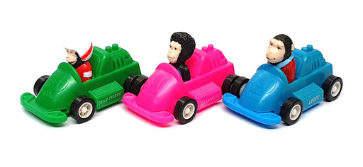 Brooke Bond Tea BB03 - 3x Bump & Go Chimp Cars Geoff, Samantha & Jean-Pierre