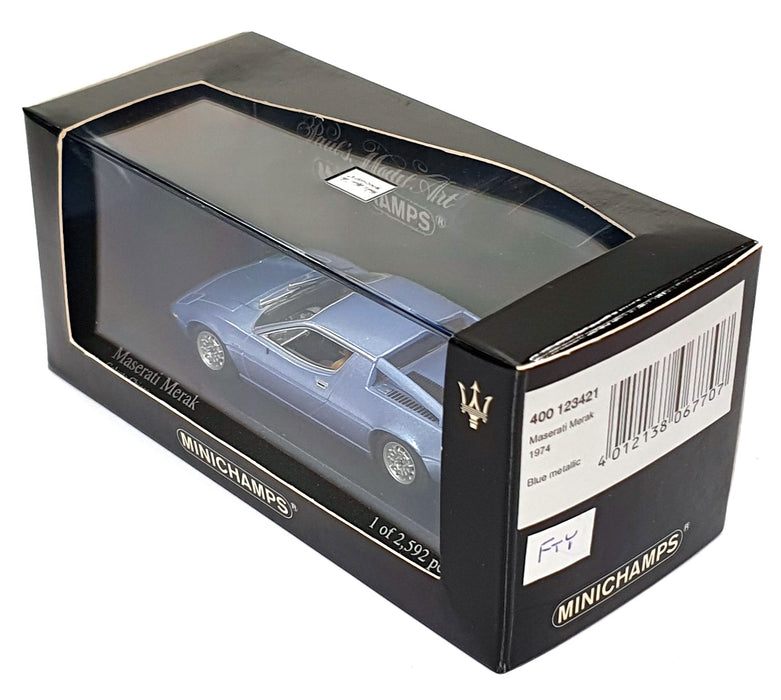Minichamps 1/43 Scale 400 123421 - 1974 Maserati Merak - Met. Blue