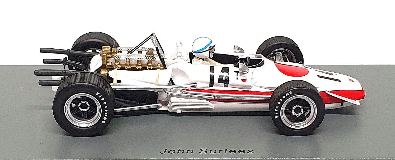 Spark 1/43 Scale S6228 - F1 Honda RA302 #14 Practice Italy GP 1968 John Surtees