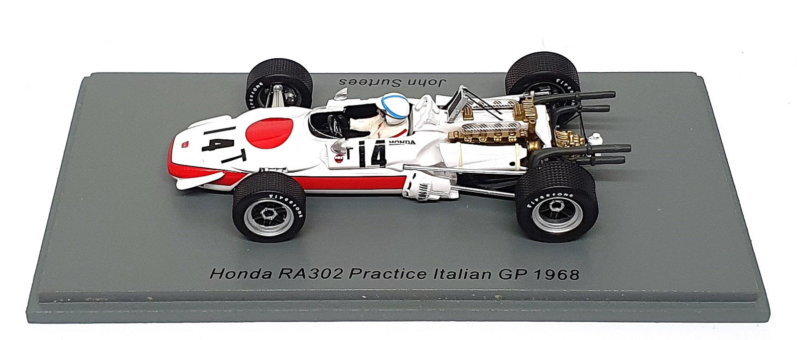 Spark 1/43 Scale S6228 - F1 Honda RA302 #14 Practice Italy GP 1968 John Surtees