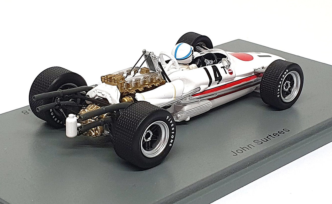 Spark 1/43 Scale S6228 - F1 Honda RA302 #14 Practice Italy GP 1968 John Surtees
