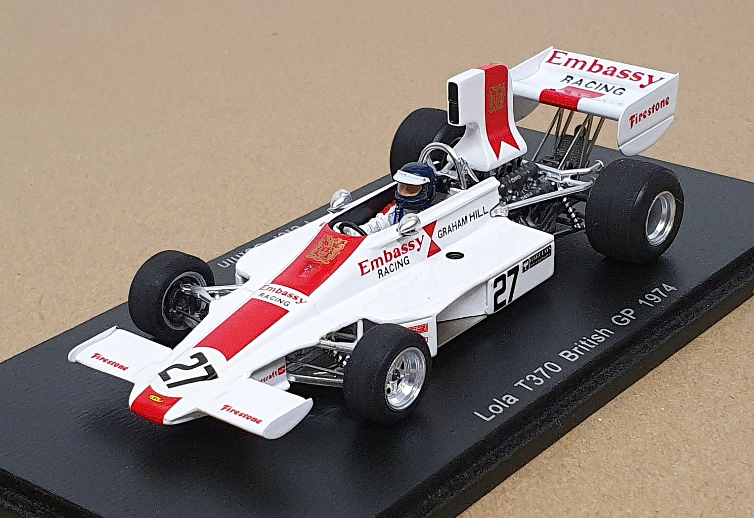 Spark 1/43 Scale S4355 - F1 Lola T370 #27 British GP 1974 Peter Gethin