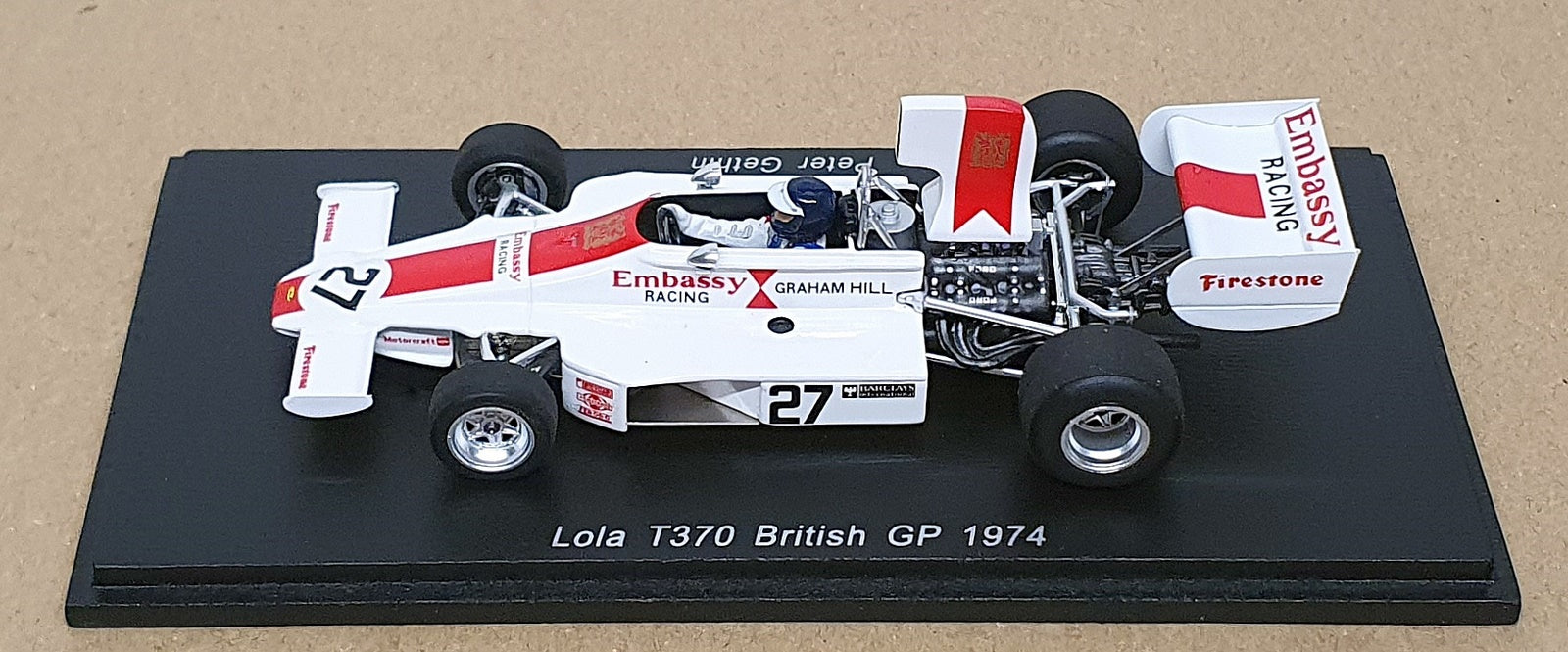 Spark 1/43 Scale S4355 - F1 Lola T370 #27 British GP 1974 Peter Gethin