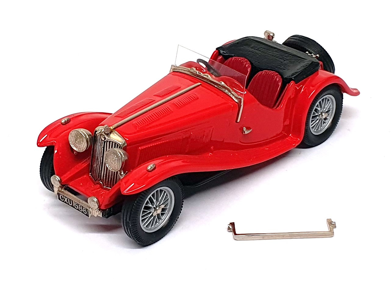 Lansdowne Models 1/43 Scale LDM63A 1938 AC 16/80 Sports Roadster Top Down - Red