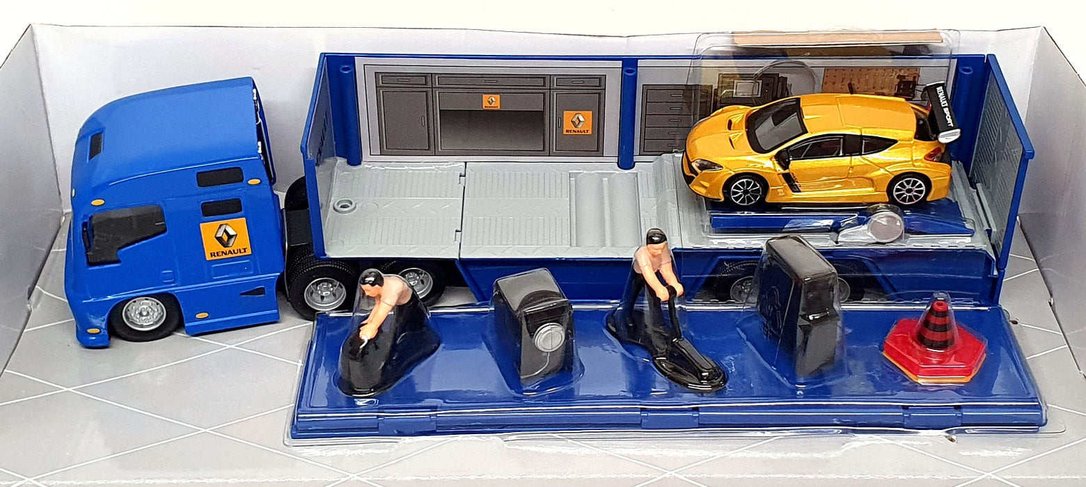 Burago 1/43 Scale 156 31216L - Renault Super Hauler Truck Set - Blue