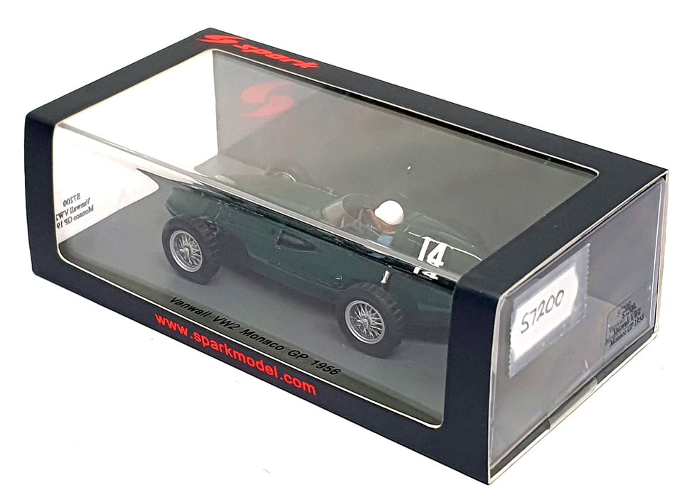 Spark 1/43 Scale S7200 - F1 Vanwall VW2 #14 Monaco GP 1956 Maurice Trintignant
