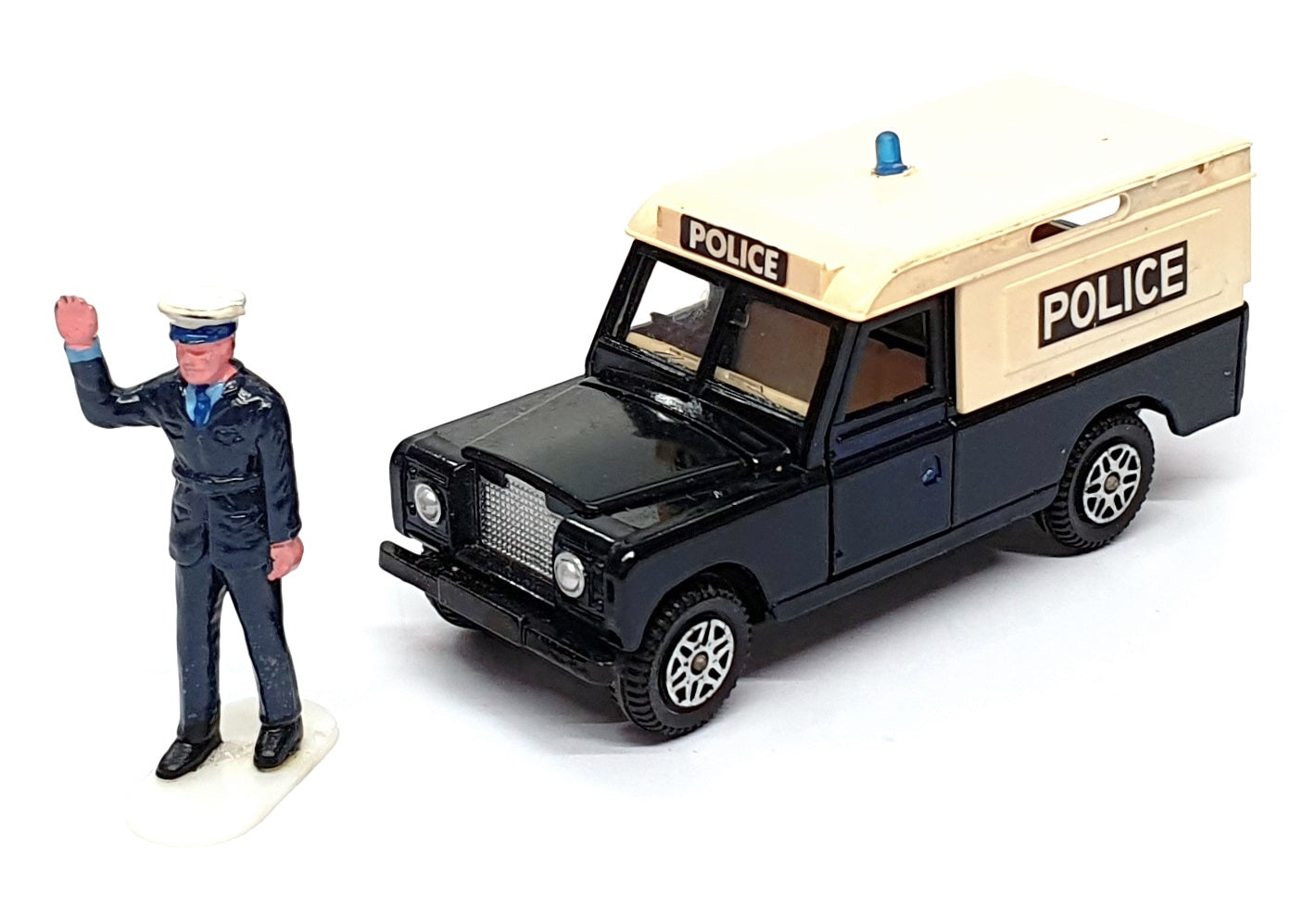 Dinky Toys 10cm Long Original Diecast 277 - Police Land Rover & Policeman Figure