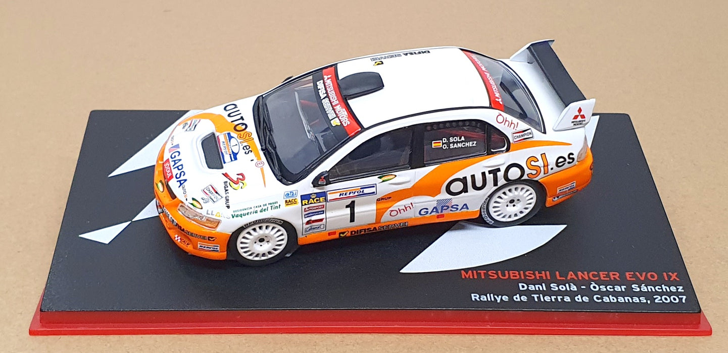 Altaya 1/43 Scale ML107 Mitsubishi Lancer Evo IX #1 Tierra de Cabanas Rally 2007