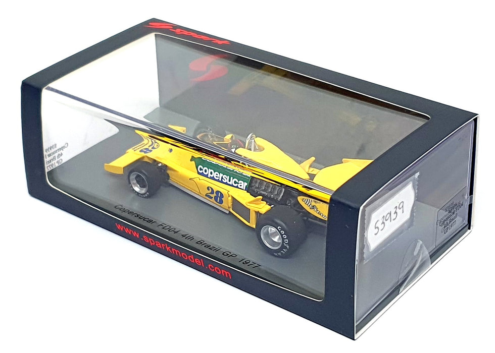 Spark 1/43 Scale S3939 - F1 Copersucar FD04 #28 4th Brazil GP 1977 Fittipaldi