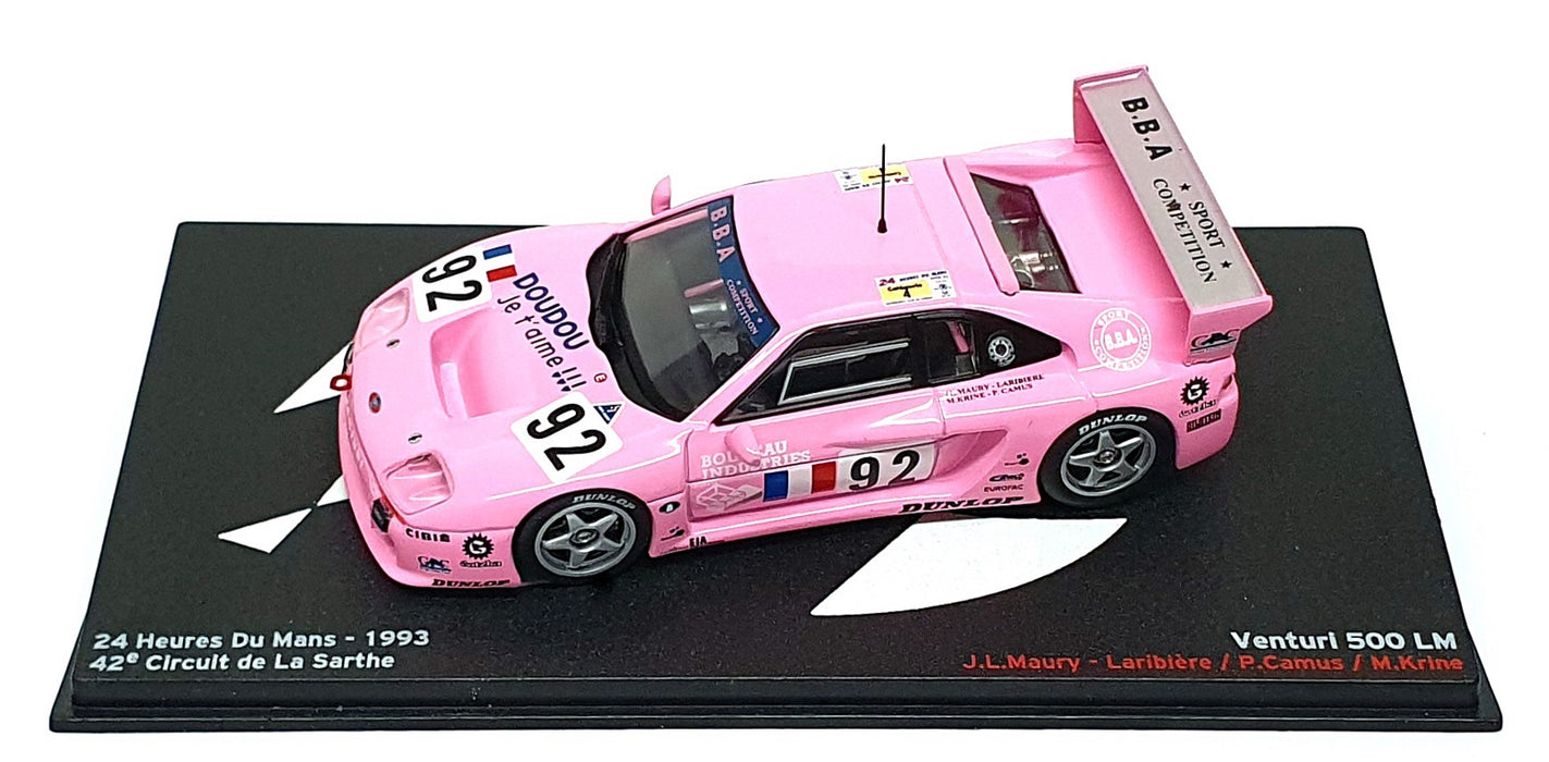 Altaya 1/43 Scale V593P - Venturi 500 LM #92 24H Le Mans 1993 - Pink