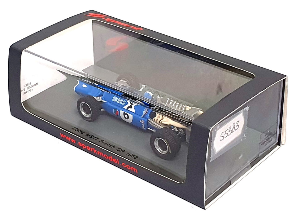 Spark 1/43 Scale S5383 - F1 Matra MS11 #6 French GP 1968 J.P. Beltoise