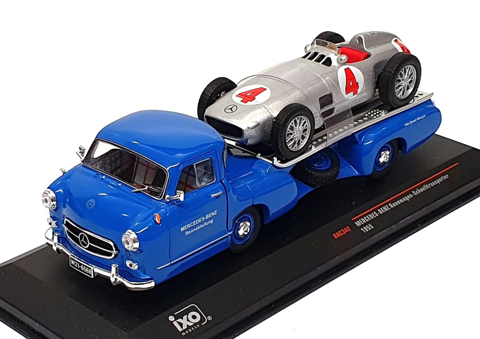 Ixo 1/43 Scale RAC342 - Mercedes Benz Blue Wonder Transporter + W196R Race Car