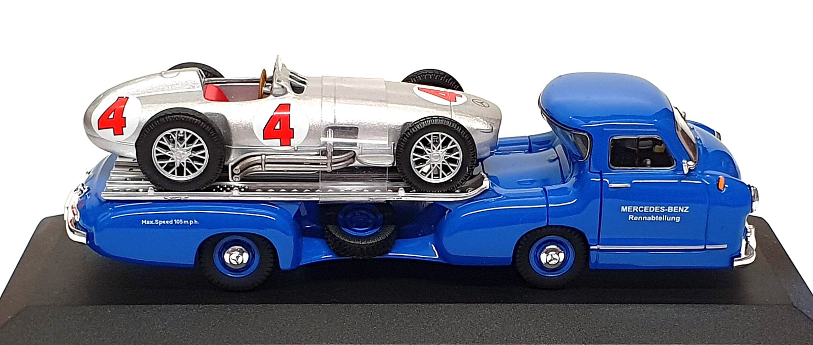 Ixo 1/43 Scale RAC342 - Mercedes Benz Blue Wonder Transporter + W196R Race Car