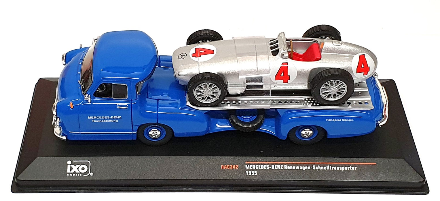 Ixo 1/43 Scale RAC342 - Mercedes Benz Blue Wonder Transporter + W196R Race Car