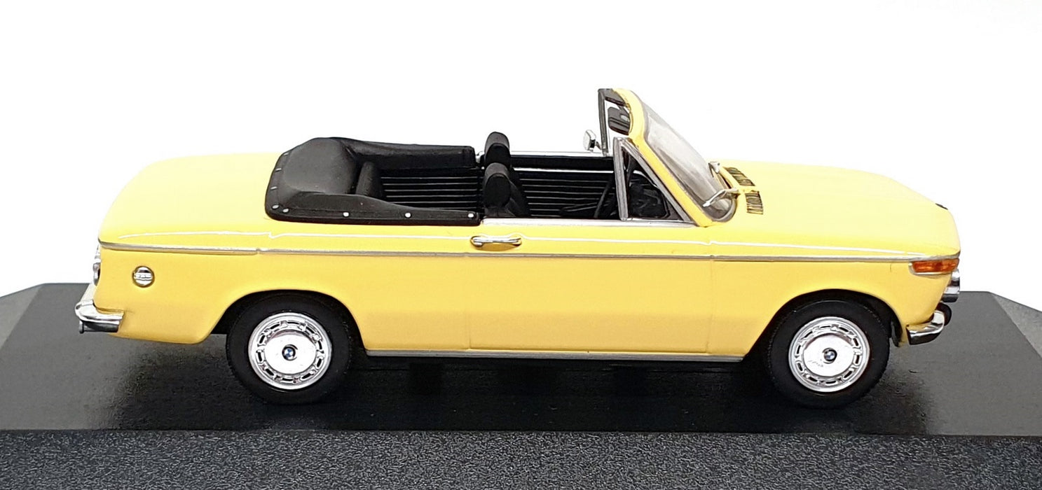 Minichamps 1/43 Scale 400 021132 - 1971 BMW 2002 Cabriolet - Yellow