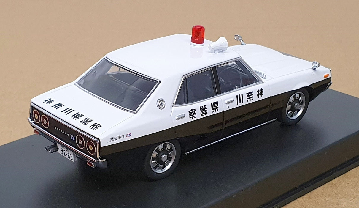 DISM 1/43 Scale GC110 - Nissan Skyline Japan Police Car - White/Black