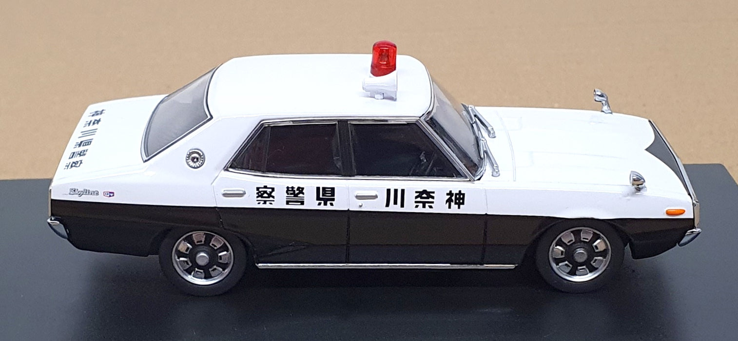 DISM 1/43 Scale GC110 - Nissan Skyline Japan Police Car - White/Black