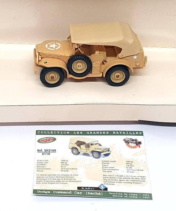 Solido 1/43 Scale Diecast 6110 - Dodge Command Car US Army - Beige
