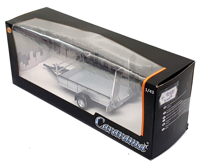 Cararama 1/43 Scale 4-92310 - Single Axle Car Trailer - Silver