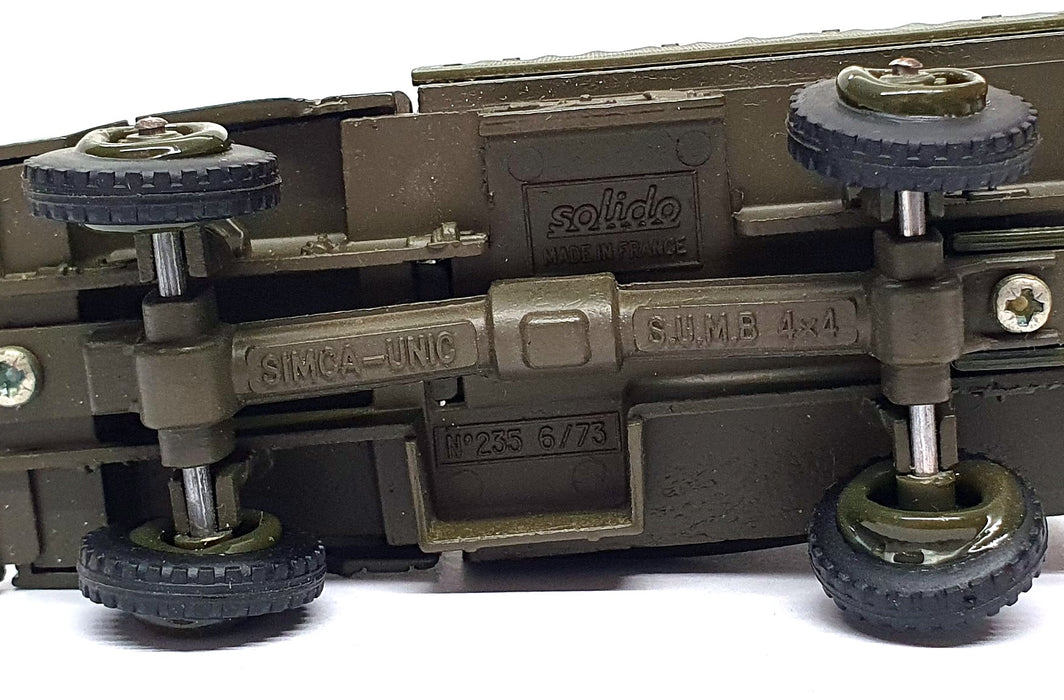 Solido 1/50 Scale Diecast 235 - Simca Unic S.U.M.B. 4x4 & 105mm Gun - Green