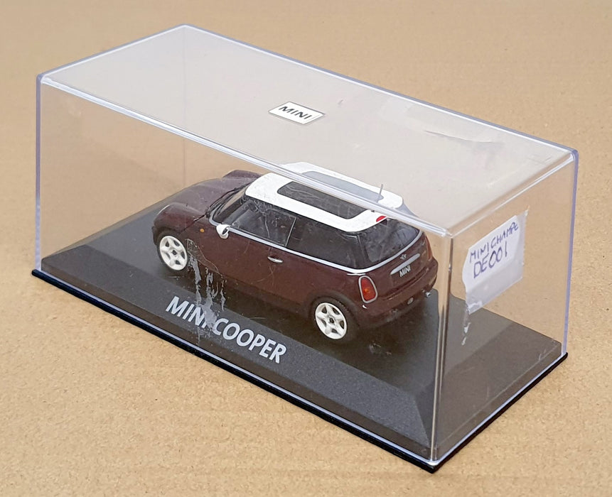 Minichamps 1/43 Scale Diecast DE001 - Mini Cooper - Maroon/White