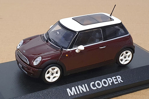 Minichamps 1/43 Scale Diecast DE001 - Mini Cooper - Maroon/White