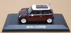 Minichamps 1/43 Scale Diecast DE001 - Mini Cooper - Maroon/White
