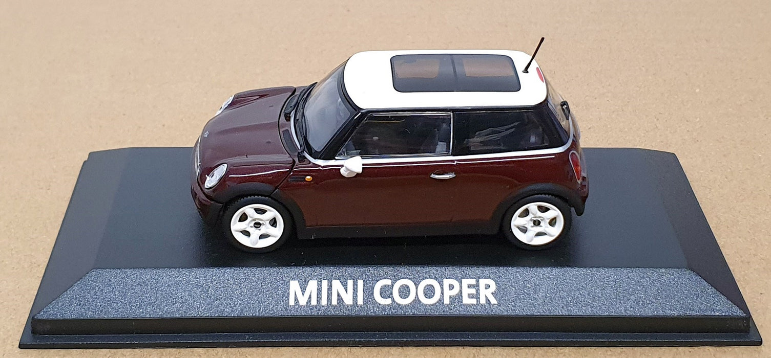 Minichamps 1/43 Scale Diecast DE001 - Mini Cooper - Maroon/White