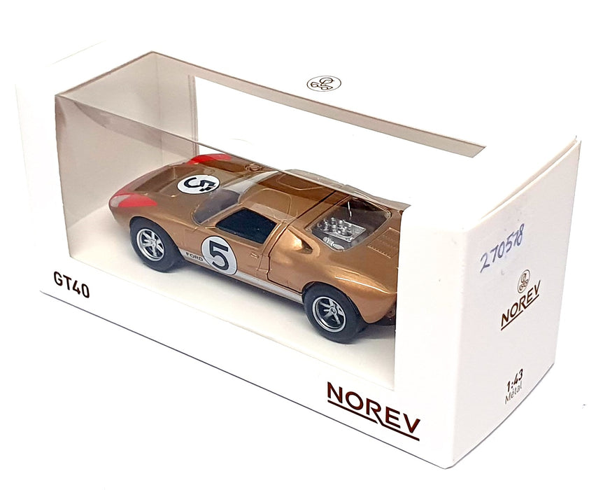 Norev 1/43 Scale Diecast 270578 - Ford GT40 Race Car #5 - Bronze